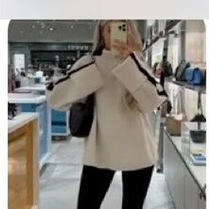 Cream Sweater with Black Stripes